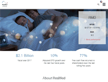 Tablet Screenshot of investor.resmed.com